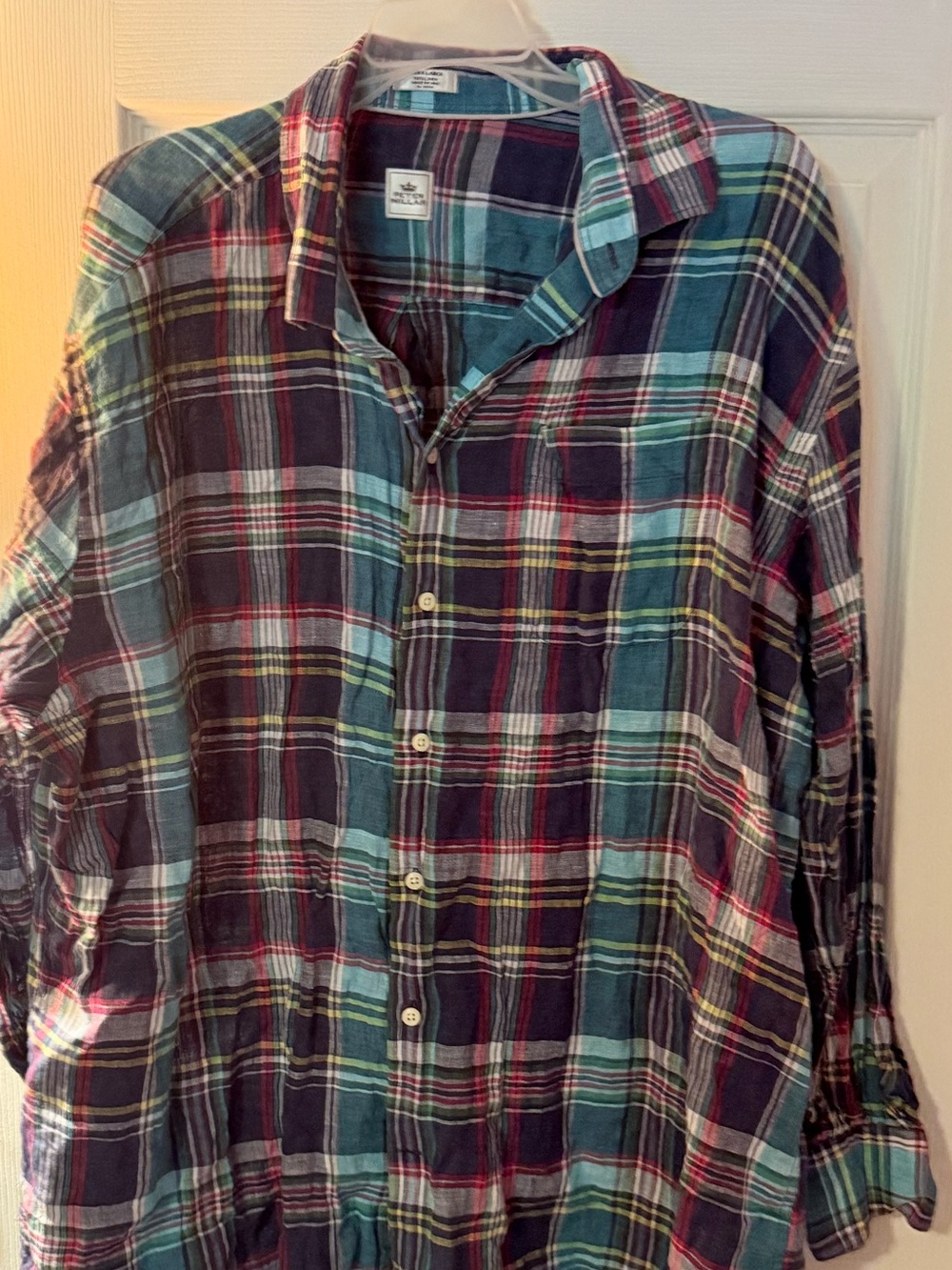 Peter Millar Men's linen Plaid Button-Up Shirt